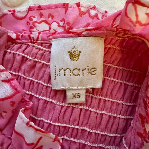 J.Marie The Rosie Ruched Smocked Mini Dress Pink Size XS - Picture 9 of 10